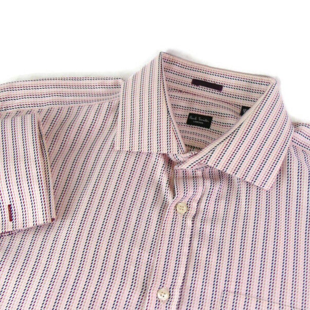 Paul Smith London Men's Pink Button Down Dress Shirt Size 17.5 44 XL French Cuff